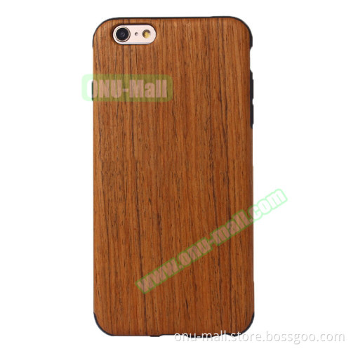 2016 Hot Wood Paste Skin TPU Case for iPhone 6 6s, Wood Back Cover Case for iPhone 6